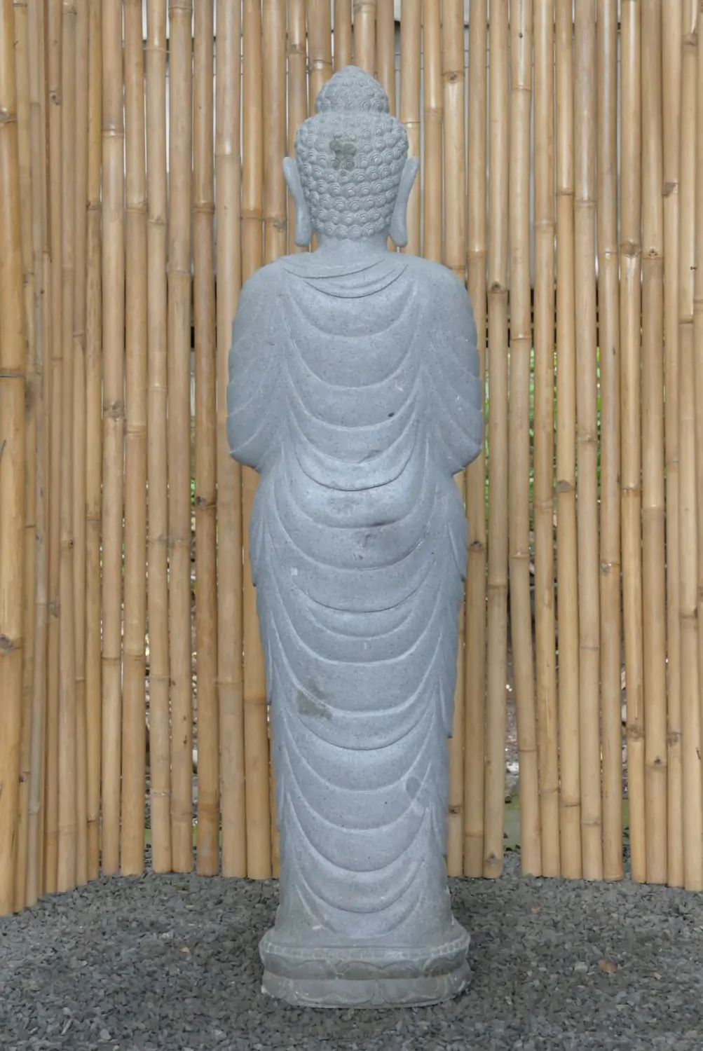  Product image 4 of the product “Standing Buddha made of Riverstone, position Namaskara , H. 151cm. ”